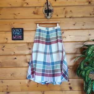 Brooks Additions 💜 Vintage ILGWU Wool Blend Plaid Skirt Pleated A-line 2 / 26